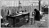 A corner of Pierre and Marie Curie's laboratory, Paris, 1904