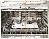 Trial by the Spanish Inquisition in progress in Madrid, 1759