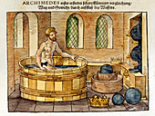 Archimedes in his bath, 1547