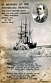Postcard commemorating Scott's expedition to the South Pole