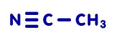 Acetonitrile chemical solvent molecule