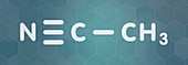 Acetonitrile chemical solvent molecule