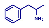 Amphetamine stimulant drug molecule