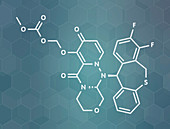 Baloxavir marboxil influenza drug molecule