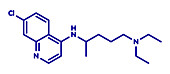 Chloroquine malaria drug molecule