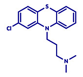 Chlorpromazine antipsychotic drug molecule