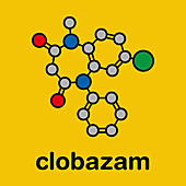 Clobazam epilepsy drug molecule