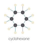 Cyclohexane chemical solvent molecule