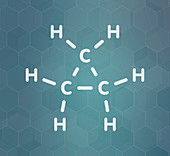 Cyclopropane cycloalkane molecule