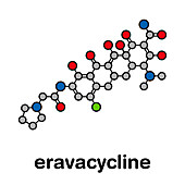 Eravacycline antibiotic drug molecule
