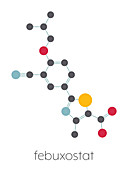 Febuxostat gout drug molecule