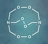 Hexamethylene triperoxide diamine explosive molecule