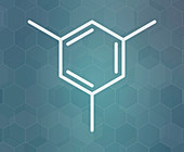 Mesitylene aromatic hydrocarbon molecule