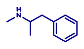Methamphetamine stimulant drug molecule