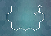 Palmitic acid saturated fatty acid molecule