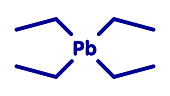 Tetraethyllead gasoline octane booster molecule