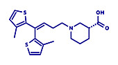 Tiagabine epilepsy drug molecule