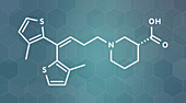 Tiagabine epilepsy drug molecule