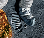 Apollo astronaut's bootprint on the Moon, illustration