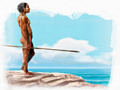 Prehistoric human, illustration