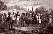 Tribal chief funeral on New Caledonia, 19th century