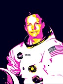 Neil Armstrong, Apollo 11 astronaut, illustration