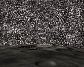 Surface of a planet in ultra-dense galaxy, illustration