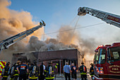 Fire fighting, Detroit, USA