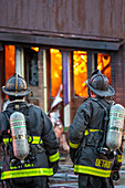 Fire fighting, Detroit, USA