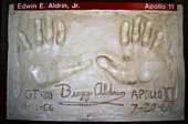 Buzz Aldrin handprints.