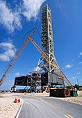 Rocket launch pad and tower at KSC