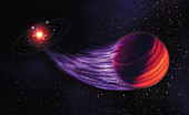 Planet being ejected from a planetary system, illustration