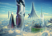Future skyscrapers, illustration