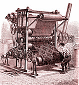 Embossed velvet weaving machine, 19th century