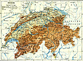 Map of Switzerland, 1880s