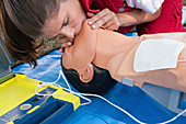 Cardiopulmonary resuscitation on dummy