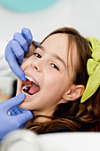Girl at orthodontist