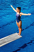 Female diver on springboard