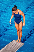 Female diver on springboard