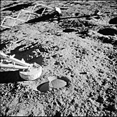 Apollo 12 footpad of surveyor III spacecraft