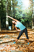 Woman stretching in the park