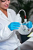 Food safety inspector working in laboratory