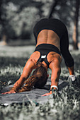 Woman stretching after exercise