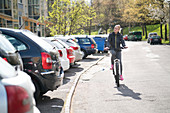 Young woman on bike