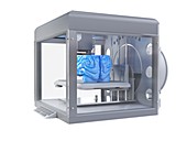 3d printer printing a brain, illustration