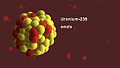 Uranium decay chain products, animation