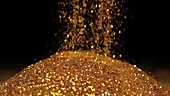 Gold glitter falling slow motion