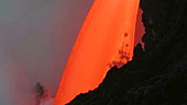 Fire hose lava on Kilauea at sunset