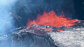 Lava churning in lava lake