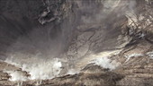 Drone view of empty caldera